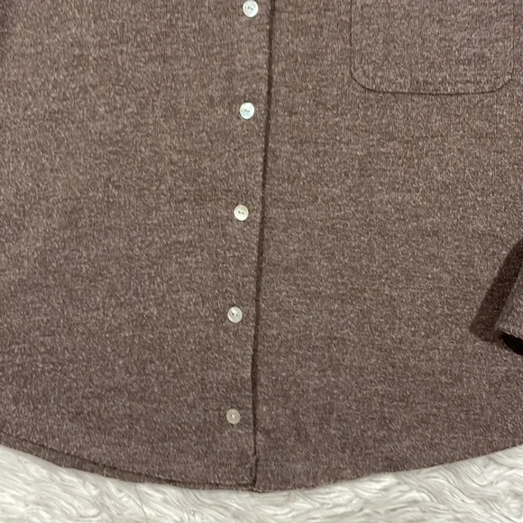 Donni Brushed Sweater Button Down Cho Brown Shirt Jacket Shacket - Picture 10 of 13